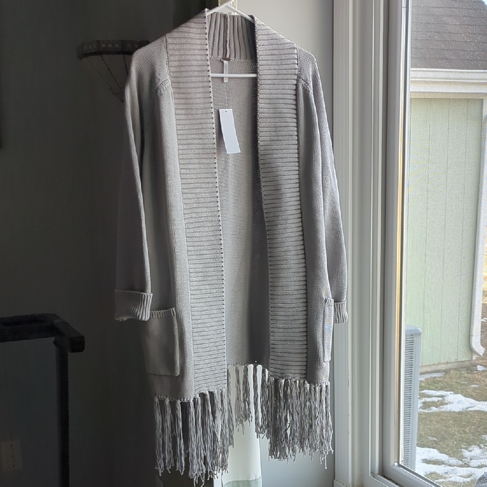 YFB Ribbed Knit Sweater With Fringe